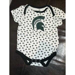 MSU Spartan Baby One Piece Short Sleeve Bodysuit 12 Months